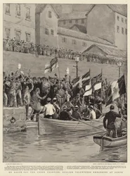 En Route for the Greek Frontier, English Volunteers Embarking at Corfu